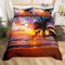 Femmes Ocean Beach Housse de Couette pour Enfants Adultes Filles Chic Mer Coucher de Soleil Paysage Tropical Palm Tree Parure de Lit 240x260cm Hawaiian Holiday Parure Housse de Couette Room Decor