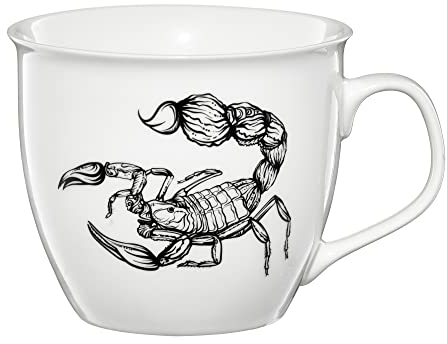 AMBITION Kaffeebecher Zodiac 550 ml Porzellan 11 x 14,5 x 9,5 cm Kaffeebecher Kaffeetasse Tasse Sternzeichen Skorpion