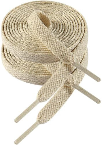 VSUDO 100 cm Länge Beige Flach Sneaker Schnürsenkel, 8mm Breite Cream Turnschuhe Schuhband, Beige Sneaker Shoelace, Ersatz Sportschuhe Schnürsenkel für Frauen oder Männer (2 Paare-Beige-100cm)