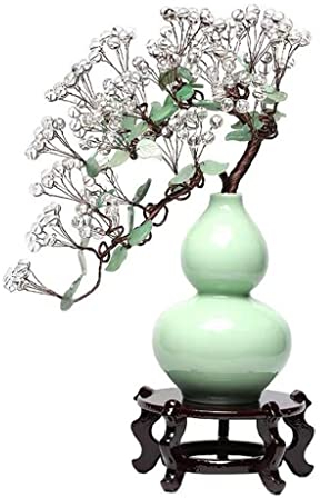 KIZQYN Money Tree Natürliche weiße Kristall Glücksgeld Baum Wohnzimmer Dekoration Zen Meditation Heilung Baum Bürogeschäft Geschenk Dekoration Feng Shui Decor Tree