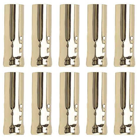 10 Stück E14 Metallrohr, Tropfhülsen Metall Kerzenhüllen für Kerzenlampenfassung Lampensockel Beleuchtungszubehör 25 x 80 mm E14 Lampenfassung Hülse(Gold)