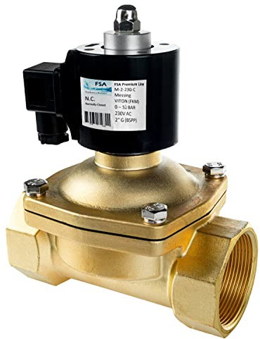 FSA Magnetventil Messing 2 230V AC 0-10 bar Viton stromlos geschlossen