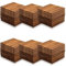 Yakimz Holzfliesen 66er| aus Akazien Holz| 30 × 30cm| 1 m² pro bodenfliesen|Outdoor & Indoor Bodenbelag Balkon mit Drainagensystem & Klicksystem, Braun