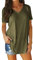 NQyIOS Top Tshirt for Women Cotton Short Sleeves Solid Color Outdoor Loose Causal Tshirt Women Running T Shirt