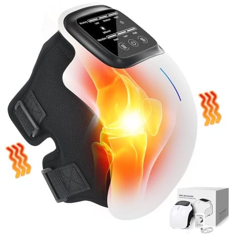 Ongerce Knee Massager, Infrared Heating and Vibration Massage, Cordless Knee Massager for Joint Pain Relief, 48cm Longer Straps, Type-C Rechargeable, Gift for Family, Friends