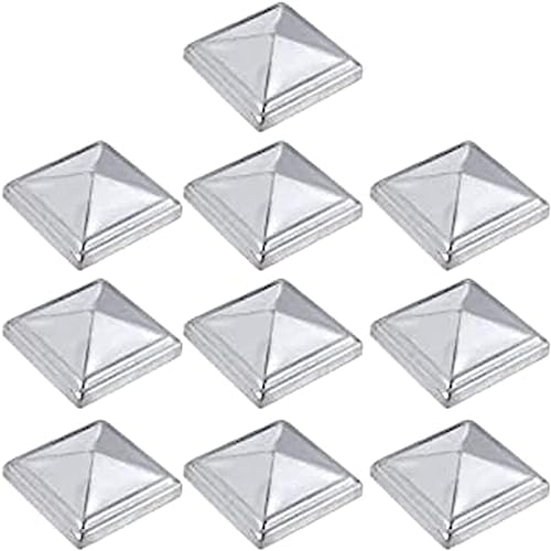 EKSED 10 Stück Pfostenkappe 6X6cm Verzinkt - Abdeckung Für Holzpfosten Zaunpfosten in Pyramidenform Zaunkappen Feuerverzinkt