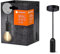 LEDVANCE Vintage 1906 Pendelleuchte ROUND E27, schwarz, max. 25W (LED 15W), E27 Sockel, runder Baldachin, Innenraum-Pendelleuchte, Kombination mit 1906 Vintage-Lampen, Kombination mit smarten Lampen