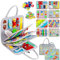 Esjay Busy Board Montessori Spielzeug, Activity Board Kleinkinder Motorikspielzeug ab 3 Jahre, Geschenk Mädchen, Sensorik Lernspielzeug, Motorikbrett für Reise Auto Flugzeug (Grau Multipage)