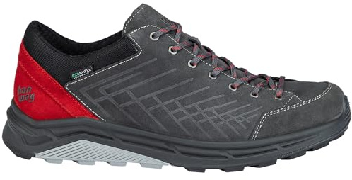 Hanwag M Coastrock Low Es Grau - Hochwertiger wetterfester Herren Volllederschuh, Größe EU 47 - Farbe Asphalt - Red