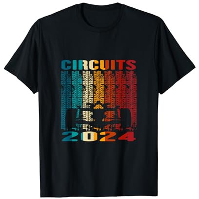 2024 Zeitplan Formel Racing Formel Auto Retro Vintage T-Shirt