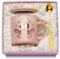 Regalos Mujer 40 Años Taza, 40 Cumpleaños Mujer Taza de Cerámica Jaspeada Rosa, Regalos Originales de Regalo 40 Años Mujer 400ml Taza de Café, Viene con Tapa, Cuchara, Felicitación y Caja de Regalo