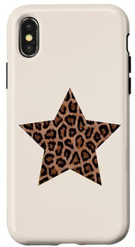 Star Shape - Cute Cheetah Leopard Print Graphic Case for iPhone X/XS