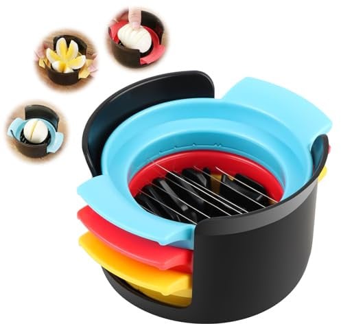 MXTIMWAN 3 in 1 Eierschneider Eischneidewerkzeug Edelstahl,Eierteiler Schneiddrähte,Eierschneider Testsieger,Küchengeräte zum Schneiden von Eiern,Egg Slicer für Erdbeeren,Kiwi, Weiche Speisen