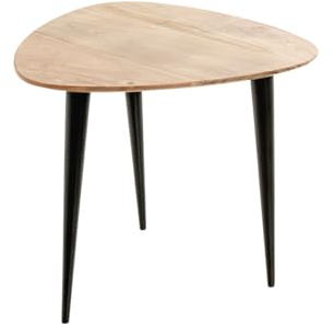 HAKU Möbel Beistelltisch, akazie, schwarz, Massivholz, Metall - Maße: B 46 x H 41 x T 46 cm, Style: Modern