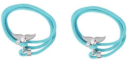 SAFIGLE 2 Stk Walschwanz-armband Paar Armband Paar Handring Männer Armband Für Paare Schmuck Für Paare Modisches Armband Boho Ornament Wale Surfer Armreifen Blue Kieselgel