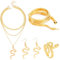 Reaky Schlangen-Schmuckset Schlangen-Halskette und Ohrringe Medusa-Schlangenkostüm Hollween-Schmuck für Frauen (4PCS Halskette Ohrringe Ring Armband)