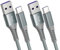 GlasFlength Cavo USB C 2m, 2 Pezzi Cavo Tipo C di Ricarica Rapida 3A Nylon Intrecciato Cavo USB Type-C per Samsung Galaxy S23/S22/S21 Pixel Xiaomi Huawei Google Pixel Xepria XZ(Grigio)