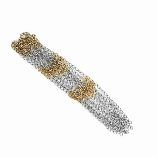 Brrnoo Iron, Chain Net, Suitable for Outdoor Courts, 12 Hooks, Zinc Plated Iron Chain Net, Pure Silver Color, for Playgrounds or Public Basketball Courts, with Better Ball Control and