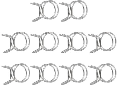 sourcing map 10Pcs 19mm/0.75inch Inner Dia Double Wire Spring Hose Clamp, Stainless Steel Adjustable Spring Clips for Hose Fuel Line Silicone Tube Water Pipe Air Pipe