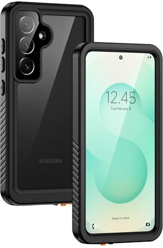 Lanhiem Coque pour Samsung S25, [IP68 Étanche & Antichoc] 360 Protection Integrale Double Renforcé Waterproof Etui Antipoussière Incassable Housse Compatible avec Samsung Galaxy S25, Noir