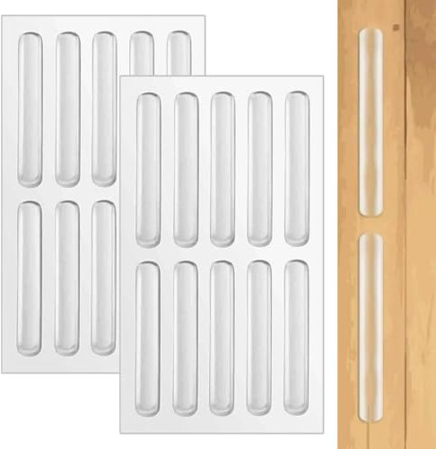 20Pcs Furniture Bumpers,Adhesive Furniture Bumper Strips,Silicone Clear Furniture Bumper Strips,Cabinet Door Bumpers,6.3cm Cabinet Bumpers Transparent Bumpers Pads for Doors and Furniture Protectors