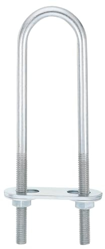 QUARKZMAN Runde U-Bolzen Bügelschraube, 8 Satz 23mm ID x 120mm Länge U Winkel M6 verzinkter Kohlenstoffstahl U-Klammerbolzen mit Muttern und Platten, für Autos Reparatur Bootstrailer