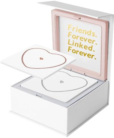 Amagogo Permanent Bracelets Kit with Heart Lock Clasp Girlfriend and Boyfriend Jewelry DIY Bracelet Making Kit for Valentine’S Day, Silver and Rose Gold