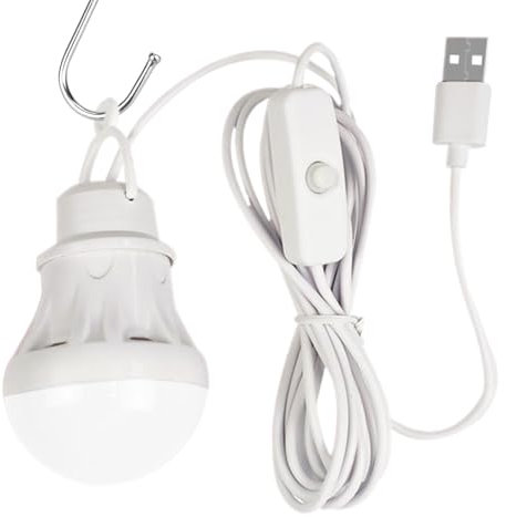 USB Light Bulb, 5V LED Tent Lantern, Portable Hanging Lamp, Energy-Efficient Lighting for Home, Outdoor Camping, Garage, and Indoor Fishing, 1.97x2.99 Inches