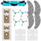 Tecasa Ricambi per robot aspirapolvere Proscenic Q8/Q8Max, accessori di ricambio con 1 spazzola in gomma, 4 filtri HEPA, 4 spazzole laterali, 4 sacchetti per la polvere, 4 mop