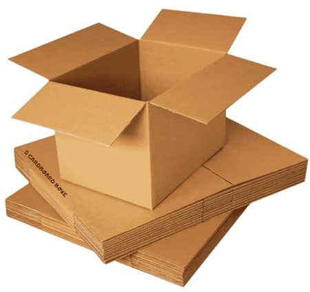 Pack of 5 - Small Strong Cardboard Shipping Boxes, Single Wall 305x229x153mm (12x9x6) | Durable & Eco-Friendly Brown Sturdy Cardboard Boxes for Posting, Mailing, Gift Parcels, Moving, Business