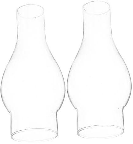 NUOBESTY Lot De 2 Abat-Jours En Verre Transparent Pour Lampe À Pétrole 6.30X2.09In Protection Antivent Design Rétro Décoration Intérieure Ambiance Chaleureuse