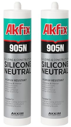 Silicone Neutro Trasparente - Resistente ai raggi UV, Antimuffa, Impermeabile - Sigillante per Bagno, Cucina, Finestra e Costruzione - 310ml (2)