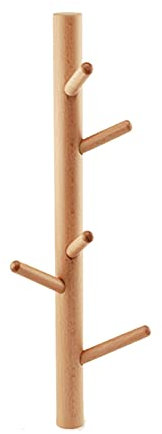 KWMAEEUID Inicio Perchero de Pared 5 Ganchos Árbol Vertical Cabeza Redonda Perchas de Madera Maciza Almacenamiento