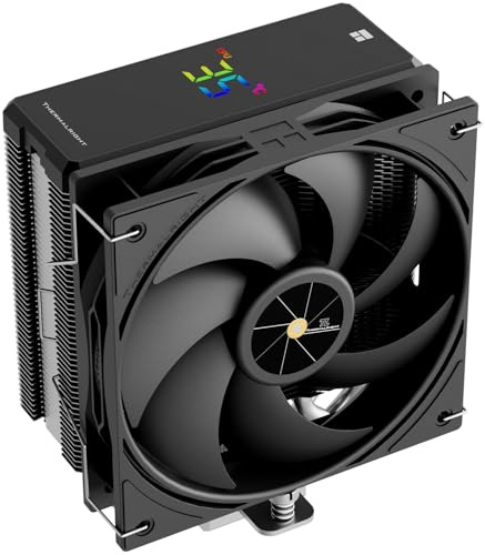 TR-Thermalright Assassin X 120R Digital Black CPU Air Cooler with Digital Display Board Top Cover,High-performance CPU Cooling-4 Heat pipes Cooler for Intel LGA 1700/1851/115x,AM4/AM5