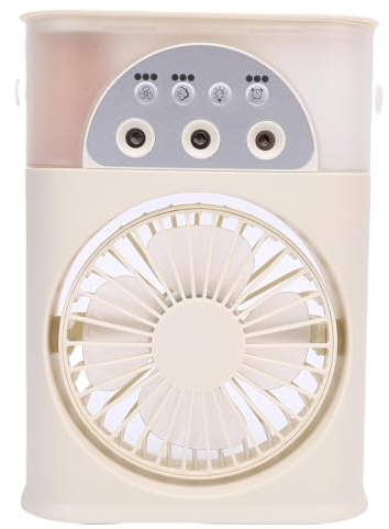 POENVFPO Condizionatore d'Aria Portatile, Ventola di Raffreddamento Ad Aria Mini Personale, Ventilatore da Scrivania di Ricarica USB C con Operazione di Sussurri, Funzione del Timer e Design