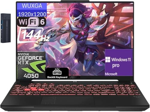 ASUS TUF A16 16 pollici WUXGA 144Hz Gaming Laptop, AMD Ryzen 7 7445HS, GeForce RTX 4050, 16GB RAM 1TB PCIe SSD, Tastiera retroilluminata, Webcam, 256gb 9H Docking Station, Windows 11 Pro, Grigio