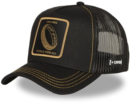 Capslab Kappe für Herren & Damen, Trucker-Kappe, Herr der Ringe, verstellbar durch Snapback, Schwarz , Einheitsgröße