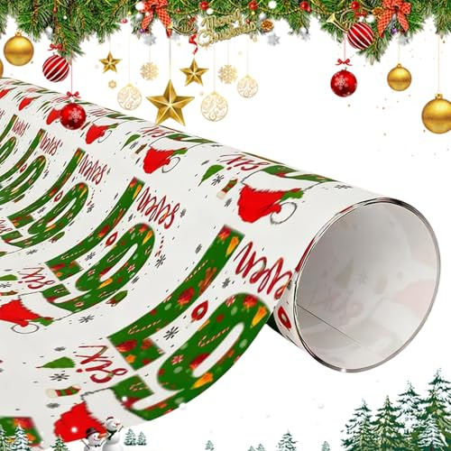 Weihnachts-Meme-Geschenkpapier, Wiederverwendbare Geschenkbandrollen for Weihnachten & Geschenke, Lustiges Festtagsverpackungspapier for Weihnachtsfeier-Geschenkdekorationen