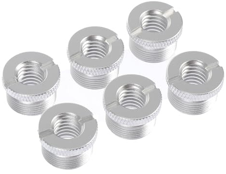 Alasum 6 Pcs Microphone Stand Extension Nuts Screws Aluminum Silver Precision Production Strong Structure for Microphone Holder