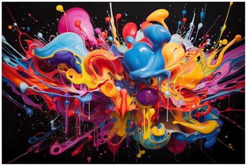 Wallario Küchenrückwand selbstklebend 90 x 60 cm, Motiv: Farbexplosion | Spritzschutz abwischbar & pflegeleicht