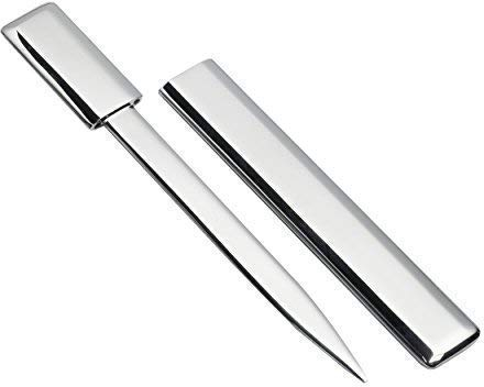 Schmalz® Formschöner Brieföffner ERMESINDE mit Gravur aus Metall, inkl. Gravur rechteckig Silber glänzend neu (ohne Gravur)