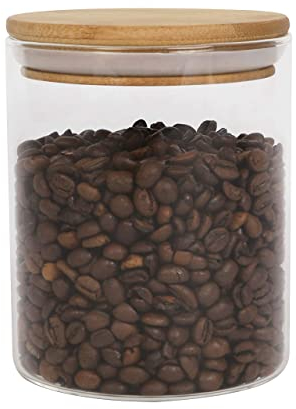 ORNAMI Airtight Glass Pantry Storage Canister Jar with Bamboo Lid | BPA-Free, Clear Kitchen Storage Jar (1 pcs, 0.8L)