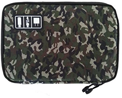 Rojeam Organizador electrónico Travel Gadget Bag para cámara Digital Accesorios electrónicos Cable USB y Almacenamiento de menaje (Dark Green Camouflage)