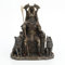 Veronese Design Nordischer Gott Odin auf Thron mit Wölfen, Bronze-Finish