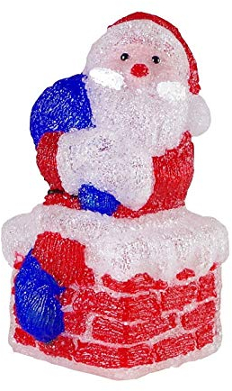 LED Weihnachtsmann Santa Claus Weihnachtsfigur aus Acryl mit 60 LED's IP44 für den Innen- und Außenbereich