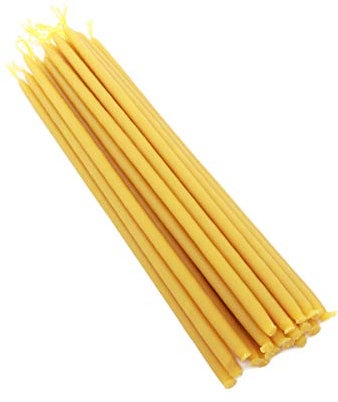 NKlaus 660g (ca. 100 pezzi) Candele 100% cera d'api 22cm fatte a mano Grecia 36320