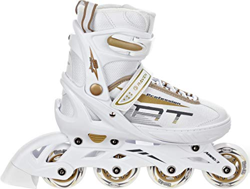 Raven Profession Inline-Skates, White/Gold, Größe 38-42 (25cm-27,5cm), verstellbar