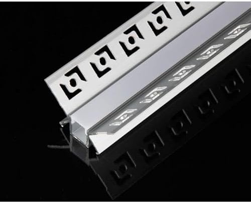 Profilé Aluminium encastré d'angle 1m pour Ruban LED Couvercle Blanc Opaque - SILAMP