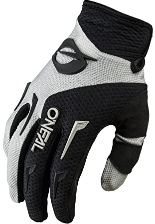 O'NEAL | Fahrrad- & Motocross-Handschuhe | MX MTB DH FR Downhill Freeride | Langlebige, Flexible Materialien, belüftete Handinnenfäche | Element Glove | Herren | Schwarz Grau | Größe M/8,5
