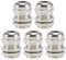 sourcing map PG9 Cable Gland 4mm-8mm Wire Hole Waterproof Metal Joint Adjustable Locknut with Washer 5pcs